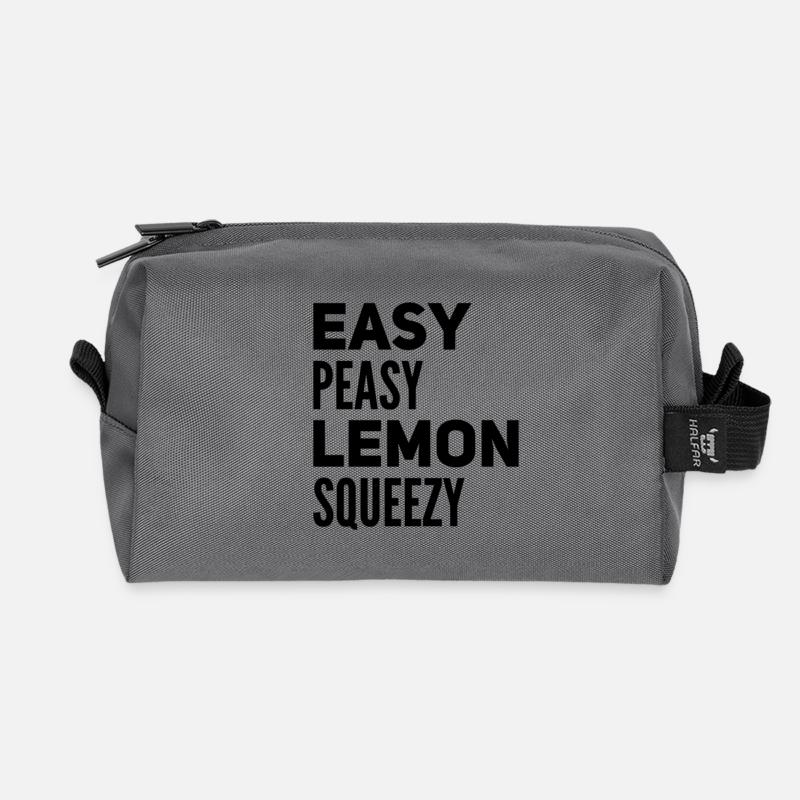 Easy Peasy Lemon Squeezy – Lustiger Spruch - Recycelte Kulturtasche - Anthrazit