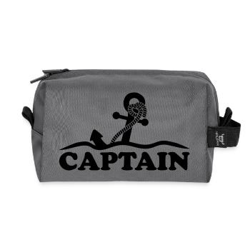 Ancre sous l'eau vagues capitaine conception - Trousse de toilette en tissu recyclé - anthracite - Devant