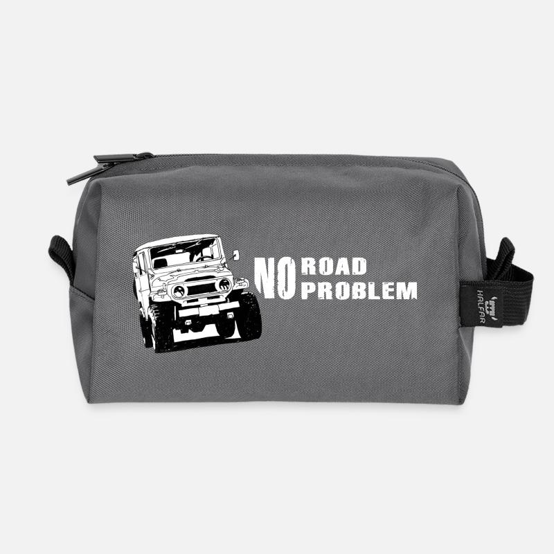 Landcruiser BJ40 No Road No Problem - Recycelte Kulturtasche - Anthrazit