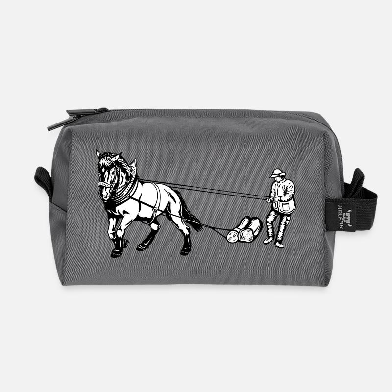 Holzrücker mit Pferd - Recycelte Kulturtasche - Anthrazit