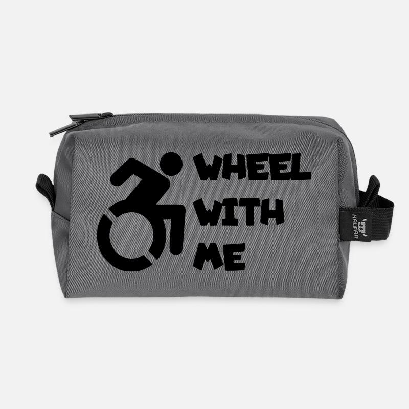 Rollen Sie mit mir in meinem Rollstuhl * - Recycelte Kulturtasche - Anthrazit
