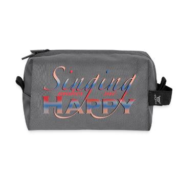 Singen spruch singer - Recycled Toiletry Zip Bag - anthracite - Front