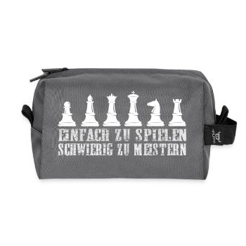 Schach einfach zu spielen schwierig zu meistern - Recycelte Kulturtasche - Anthrazit - Vorne
