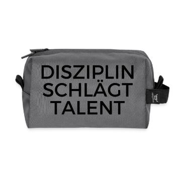 Shirt: Disziplin schlägt Talent - Recycelte Kulturtasche - Anthrazit - Vorne