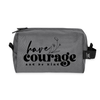 Have Courage & Be Kind – Mut & Freundlichkeit - Recycelte Kulturtasche - Anthrazit - Vorne