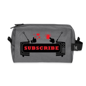 Herz und Glocke Abonnieren Icon Design - Recycelte Kulturtasche - Anthrazit - Vorne