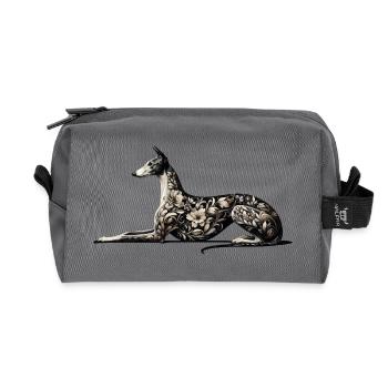 Galgo Embroidery Design - Recycelte Kulturtasche - Anthrazit - Vorne