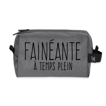 Full-time lazy - In praise of laziness - Recycled Toiletry Zip Bag - anthracite - Front
