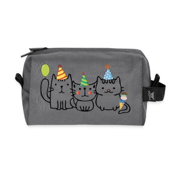 Birthday - Recycled Toiletry Zip Bag - anthracite - Front