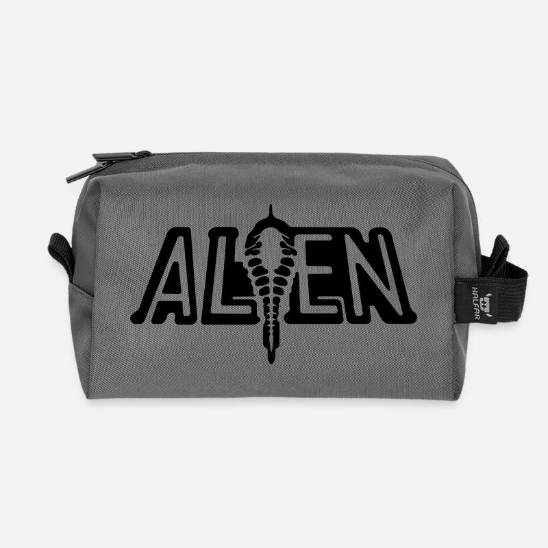 alien tech - Recycled Toiletry Zip Bag - anthracite