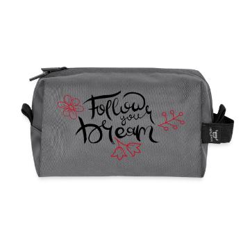 Follow your Dream - Recycelte Kulturtasche - Anthrazit - Vorne