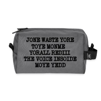 JONE GASPILLE TON JOUET MONME YORALL REDIII LA VOIX - Trousse de toilette en tissu recyclé - anthracite - Devant