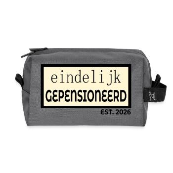 Finally retired 2026 - Recycled Toiletry Zip Bag - anthracite - Front