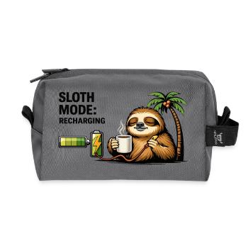 Sloth Mode Recharging Coffee - Recycled Toiletry Zip Bag - anthracite - Front