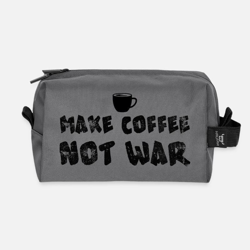 Kaffee nicht Krieg Lustiges Kaffeedesign - Recycelte Kulturtasche - Anthrazit