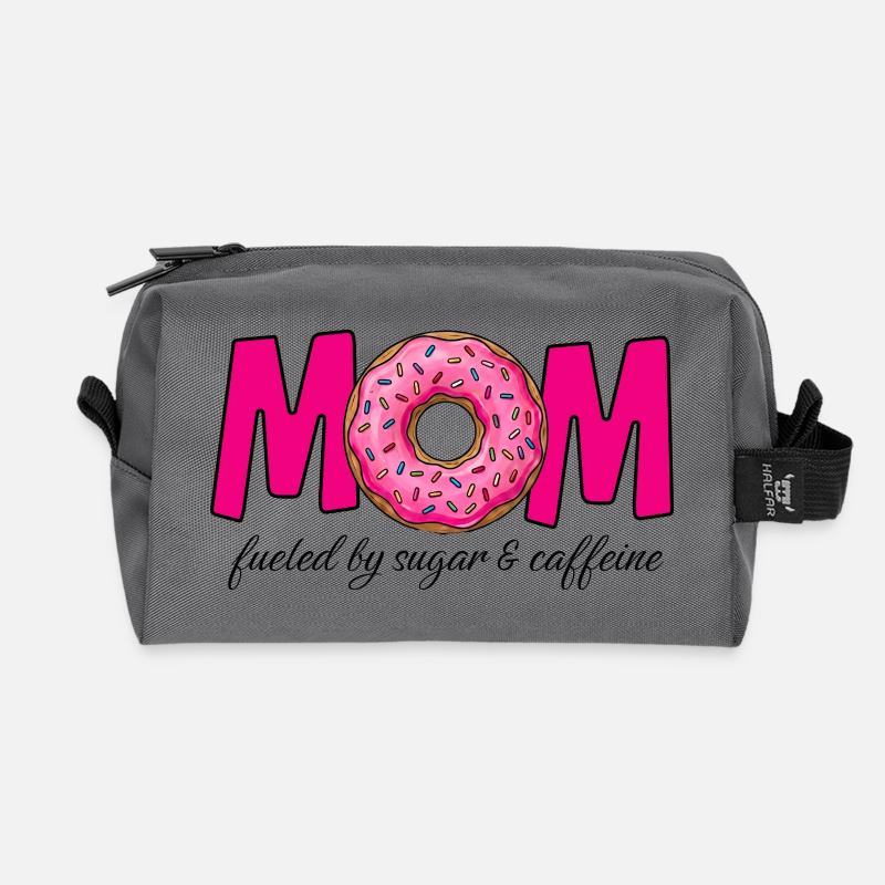 Mom fueled by sugar & caffeine - Recycelte Kulturtasche - Anthrazit