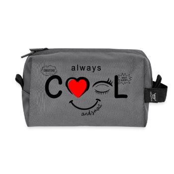 Always Cool And Smart Heart Face Wink Gift - Recycled Toiletry Zip Bag - anthracite - Front