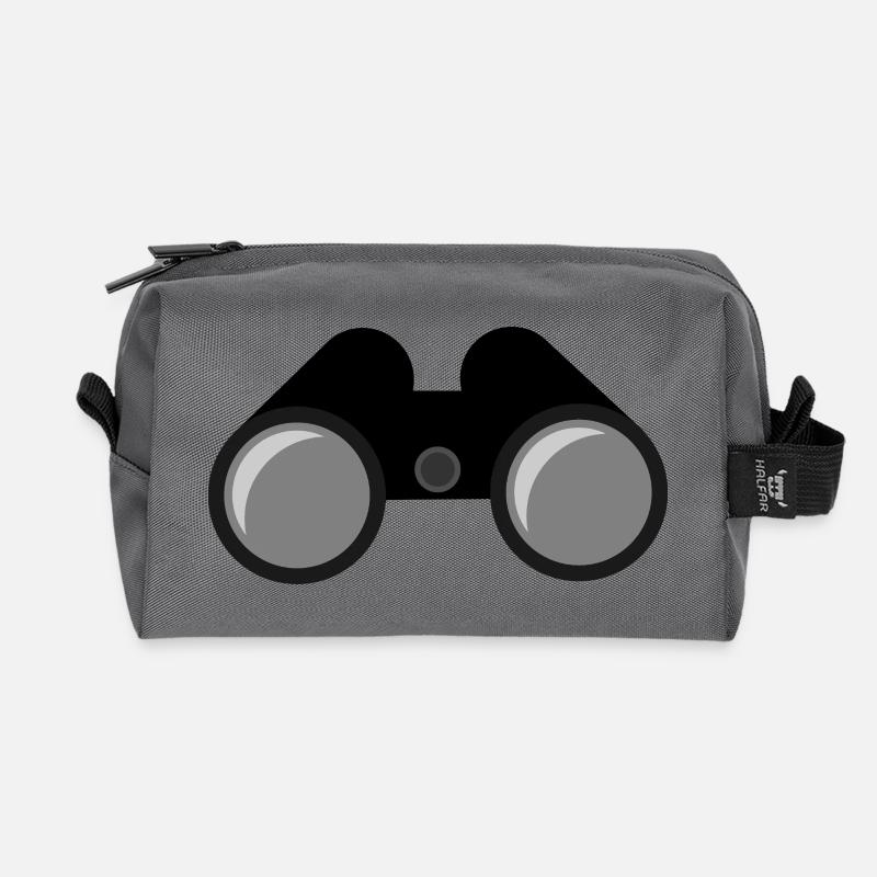 Binoculars - Recycled Toiletry Zip Bag - anthracite