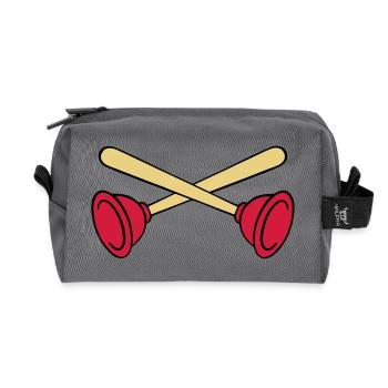 Pömpel crossed - Recycelte Kulturtasche - Anthrazit - Vorne