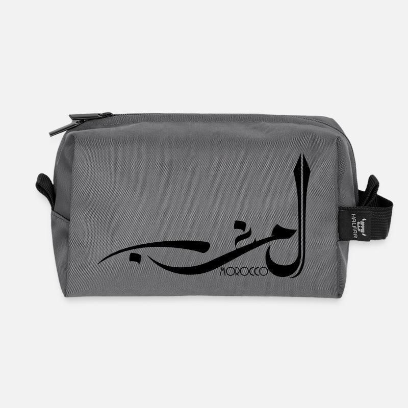 Chemise Maroc en calligraphie arabe - Trousse de toilette en tissu recyclé - anthracite
