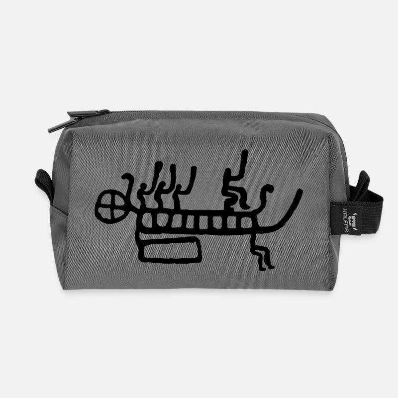 stoneageship - Recycelte Kulturtasche - Anthrazit