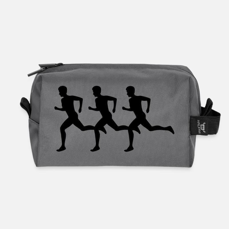 läufer leichtathletik sport - Recycelte Kulturtasche - Anthrazit