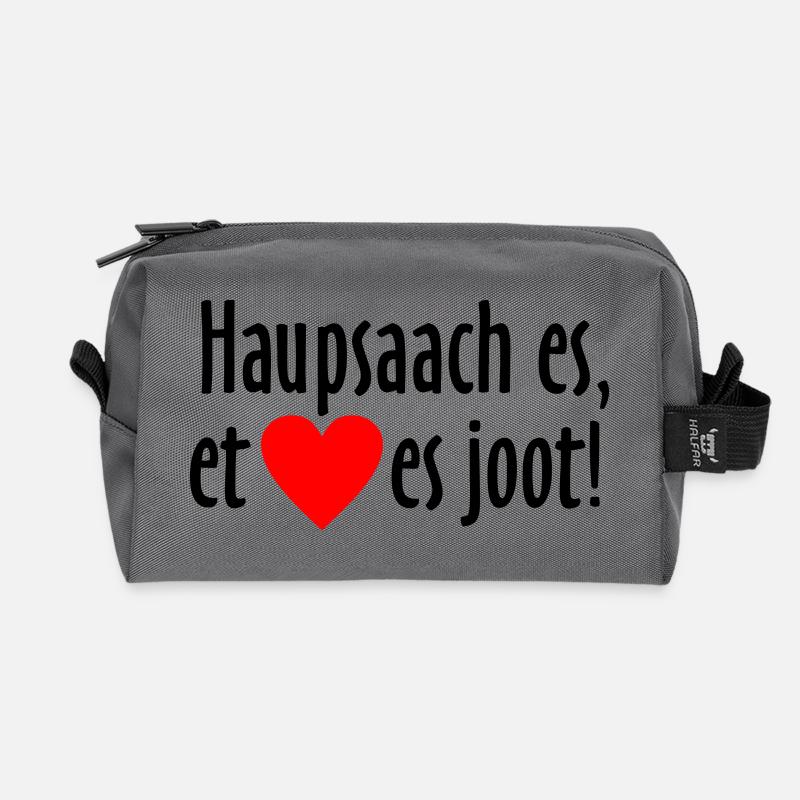 Haupsaach es et Hätz es joot - Kölsche Sprüche - Recycelte Kulturtasche - Anthrazit