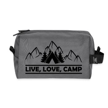 Live Love Camp - Recycelte Kulturtasche - Anthrazit - Vorne