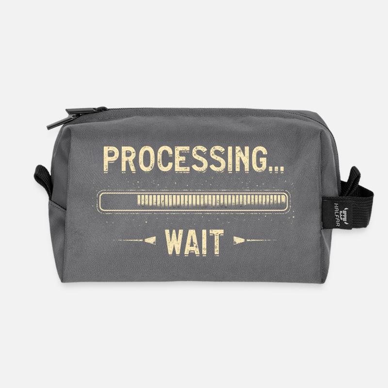 Processing... Please Wait - Recycled Toiletry Zip Bag - anthracite
