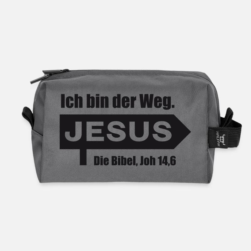 Jesus_Ich-bin-der-Weg - Recycelte Kulturtasche - Anthrazit