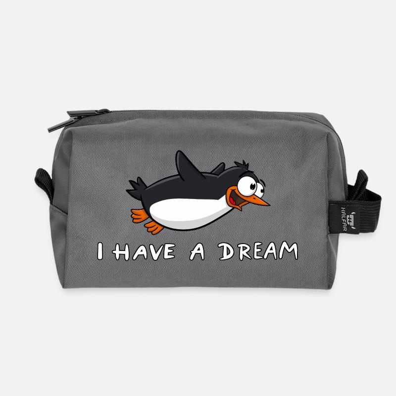 Pinguin - I have a dream - Recycelte Kulturtasche - Anthrazit