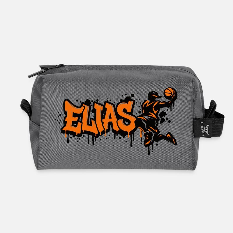 Elias Graffiti Dunk - Recycled Toiletry Zip Bag - anthracite