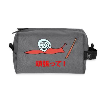 Running Snail Ganbatte - Recycelte Kulturtasche - Anthrazit - Vorne