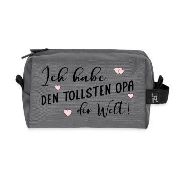 Komplimente Opa - Recycelte Kulturtasche - Anthrazit - Vorne