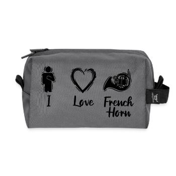 French Horn Love - Recycled Toiletry Zip Bag - anthracite - Front
