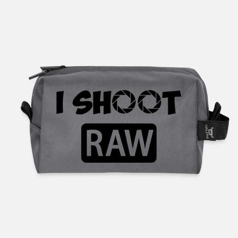 I Shoot RAW - Recycelte Kulturtasche - Anthrazit