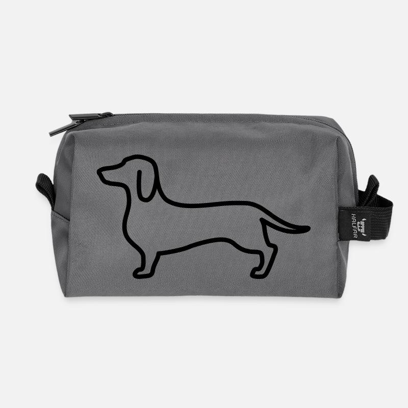 sausage dog - Recycled Toiletry Zip Bag - anthracite