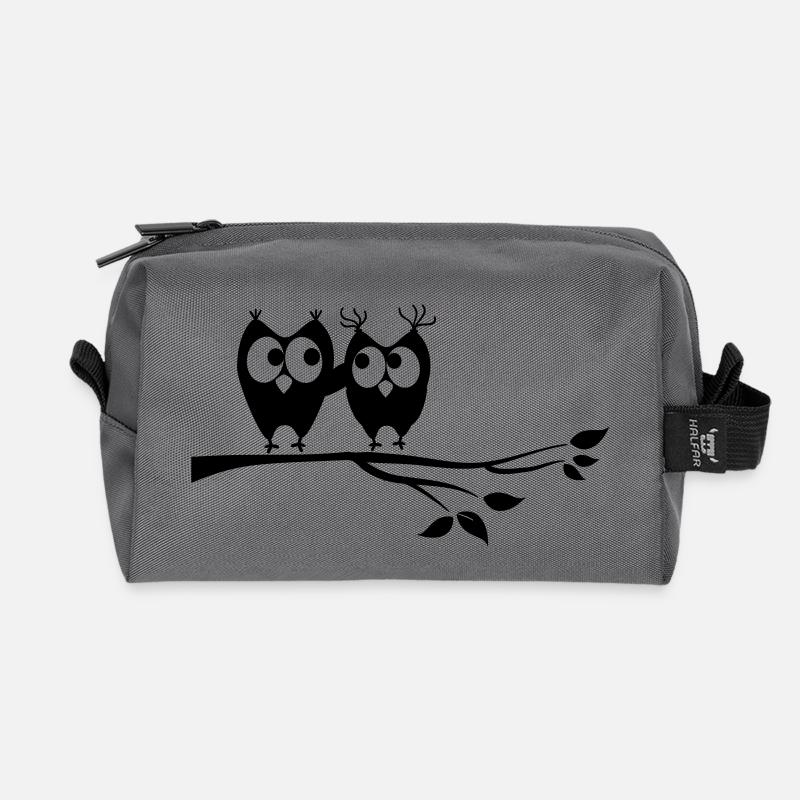 eulen - Recycelte Kulturtasche - Anthrazit