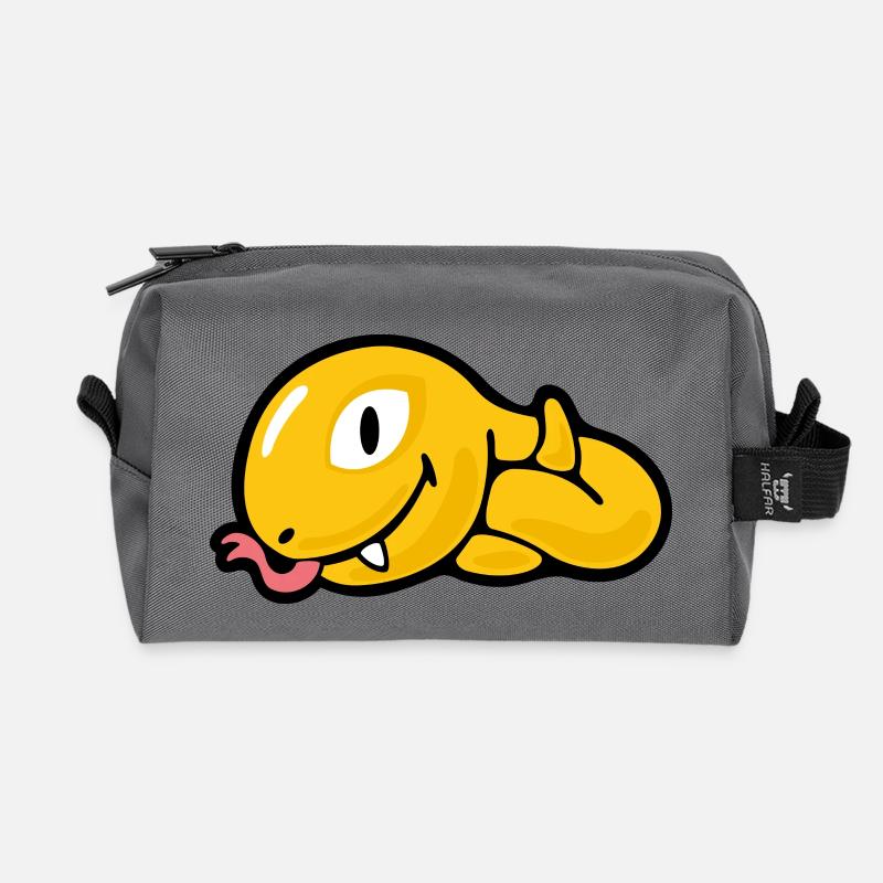Smiley Snake - Recycelte Kulturtasche - Anthrazit