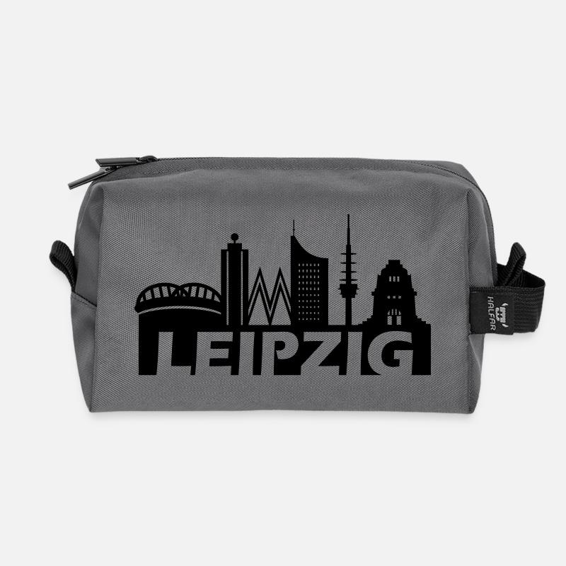 Skyline Leipzig - Recycelte Kulturtasche - Anthrazit