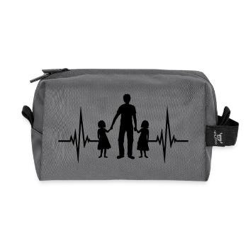2 daughters pulse - Recycled Toiletry Zip Bag - anthracite - Front
