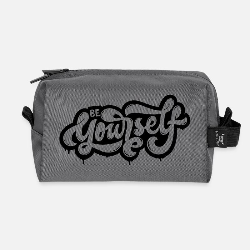be yourself - Recycled Toiletry Zip Bag - anthracite