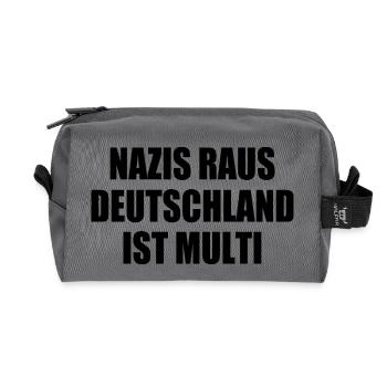 nazis raus deutschland ist multi - Recycelte Kulturtasche - Anthrazit - Vorne