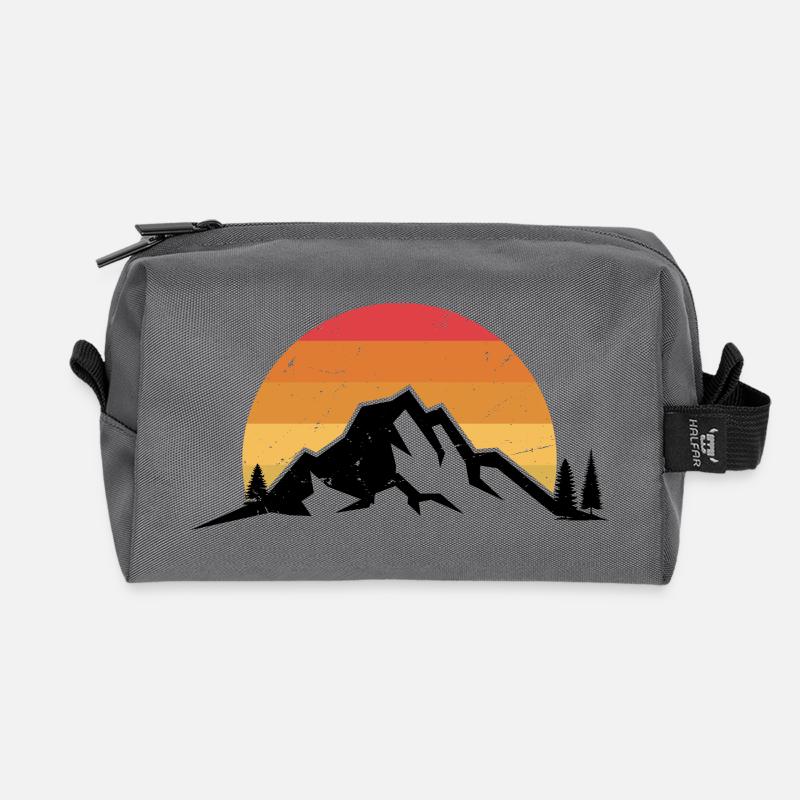 Sunset Ridge Silhouette - Recycelte Kulturtasche - Anthrazit