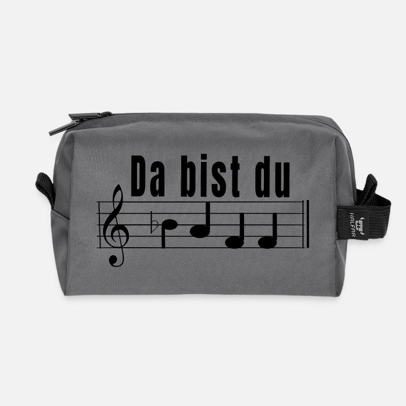Musiknoten - Notenschrift - Recycelte Kulturtasche - Anthrazit