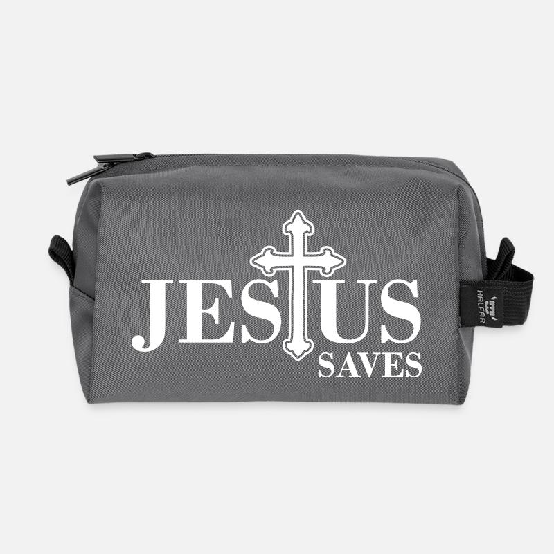 Jesus Rettet - Recycelte Kulturtasche - Anthrazit