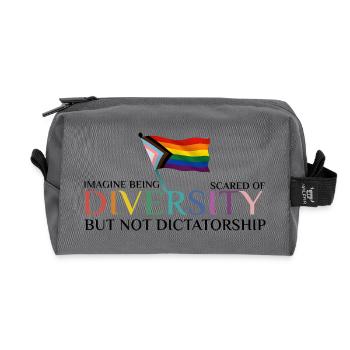 Colorful Pride Flag Diversity Motif - Recycled Toiletry Zip Bag - anthracite - Front