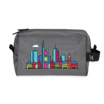 Ligne de la ligne de la skyline de la ville de Francfort - Trousse de toilette en tissu recyclé - anthracite - Devant