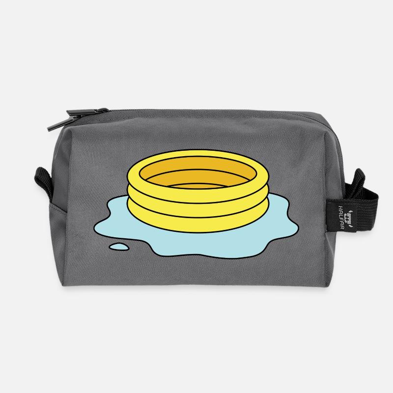Planschbecken mit Pfütze / Leaky Paddling Pool - Recycelte Kulturtasche - Anthrazit