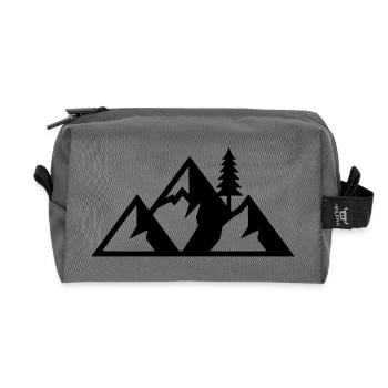 Mountains Fir Forest Silhouette - Recycled Toiletry Zip Bag - anthracite - Front